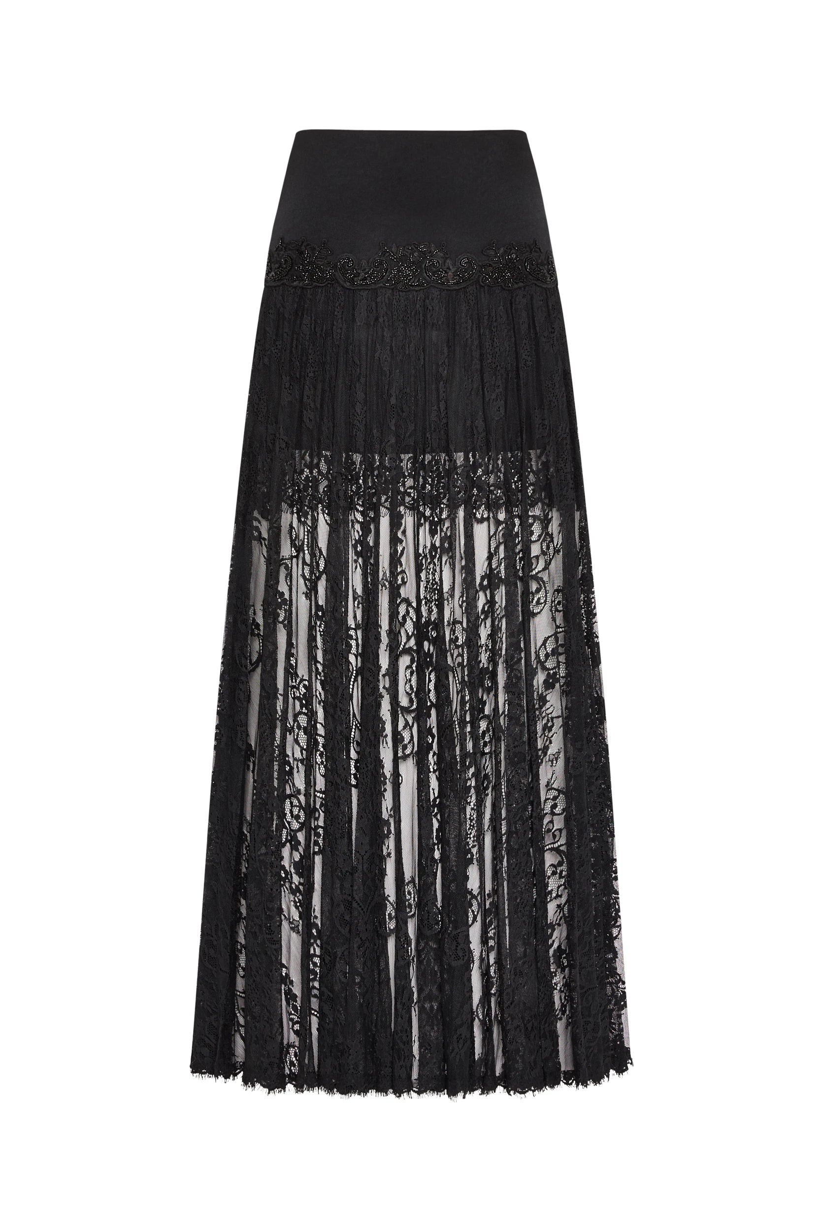 Yvonne Long Lace Skirt Black | Kobi Halperin