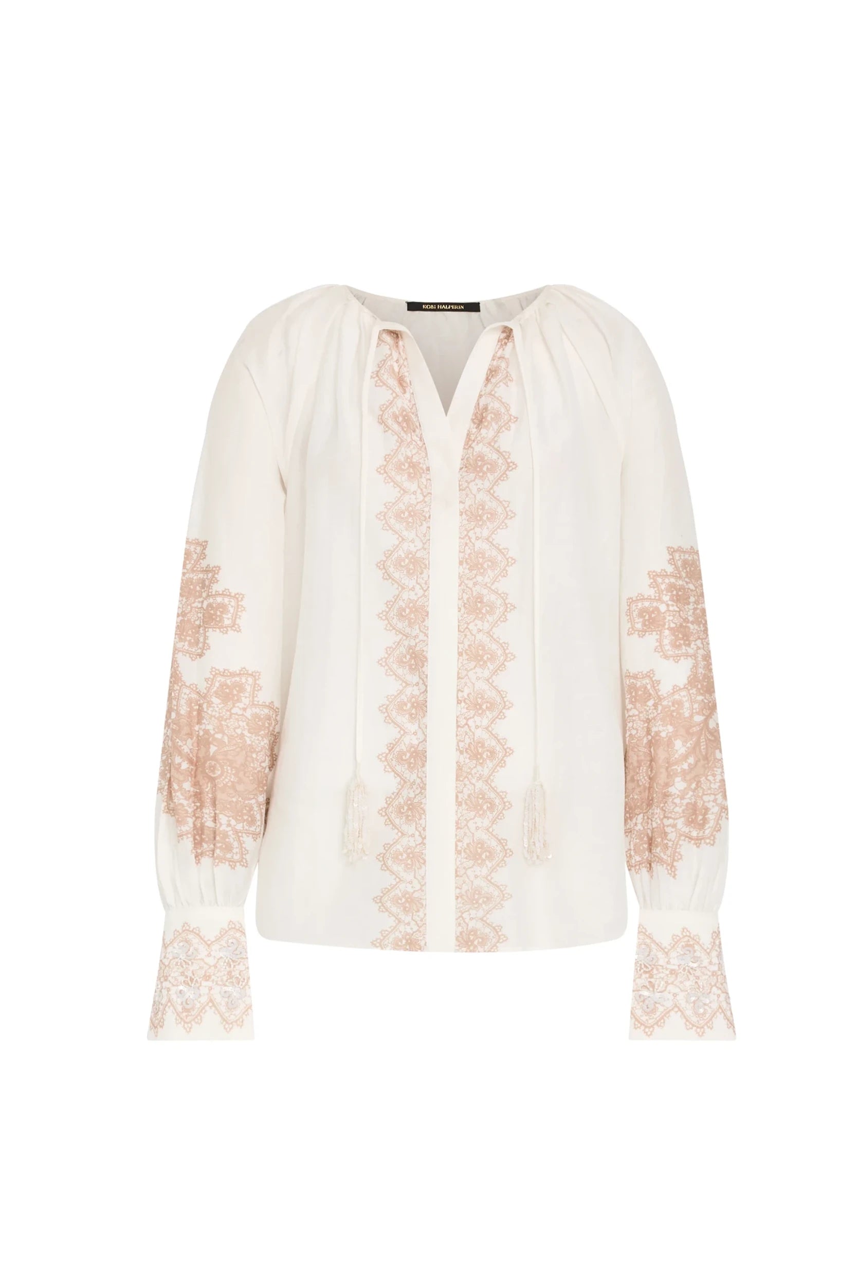 Hope Long Sleeve Embroidered Blouse Ivory | Kobi Halperin