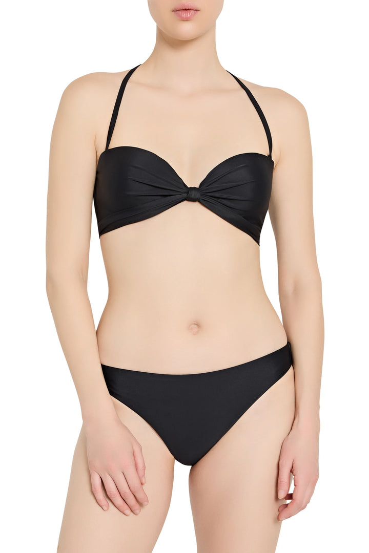 Black bikini set on a white background