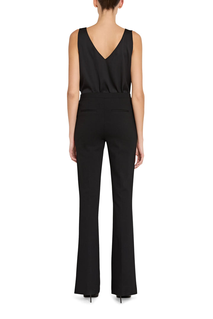 Wide-leg Meghan Knit Pant with clean lines and smooth knit construction, back view on model.