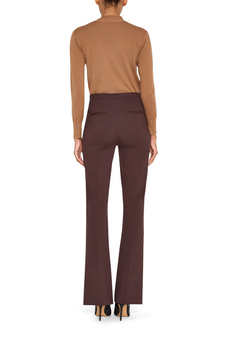 Wide-leg Meghan Knit Pant with clean waistband and full-length hem, back view on model.