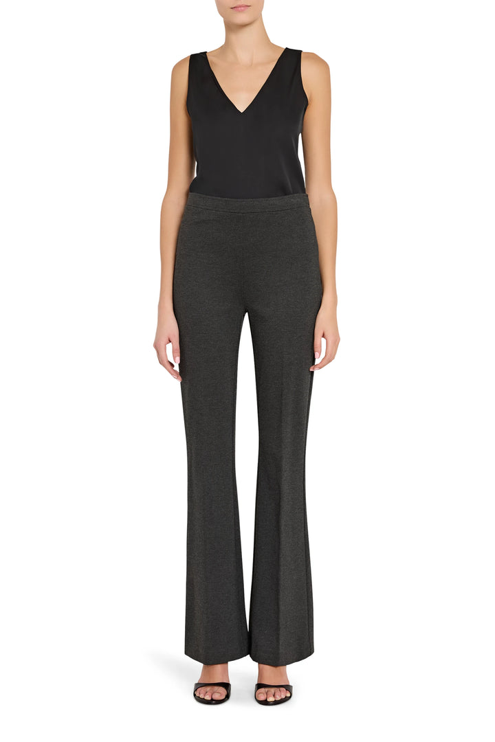 Pull-on Meghan Knit Pant with straight silhouette, elastic waistband, full length; front view on white.