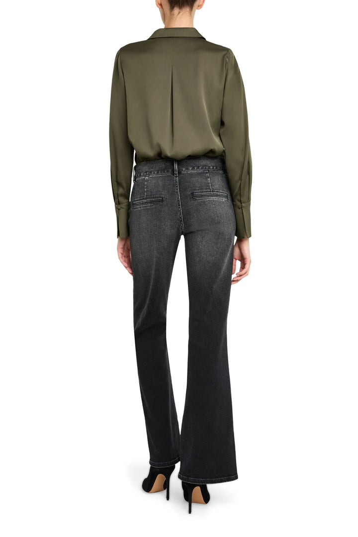 Larissa Silk Blouse, relaxed silhouette with long sleeves and subtle drape in silk; back view on model.