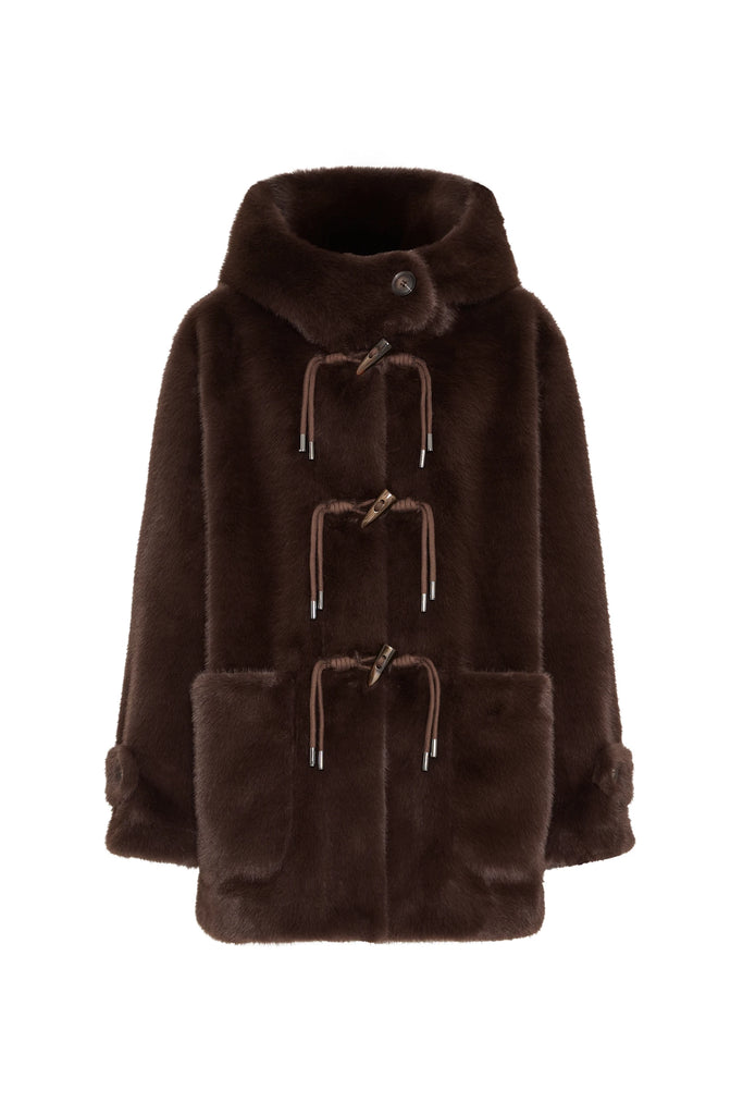 Rosie Faux Fur Coat Espresso | Kobi Halperin
