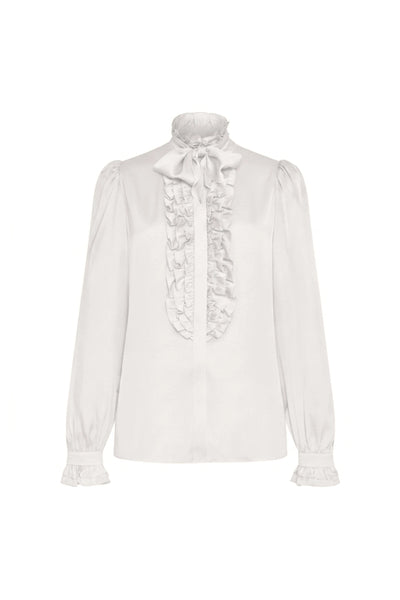 North Silk Ruffle Blouse Ivory | Kobi Halperin