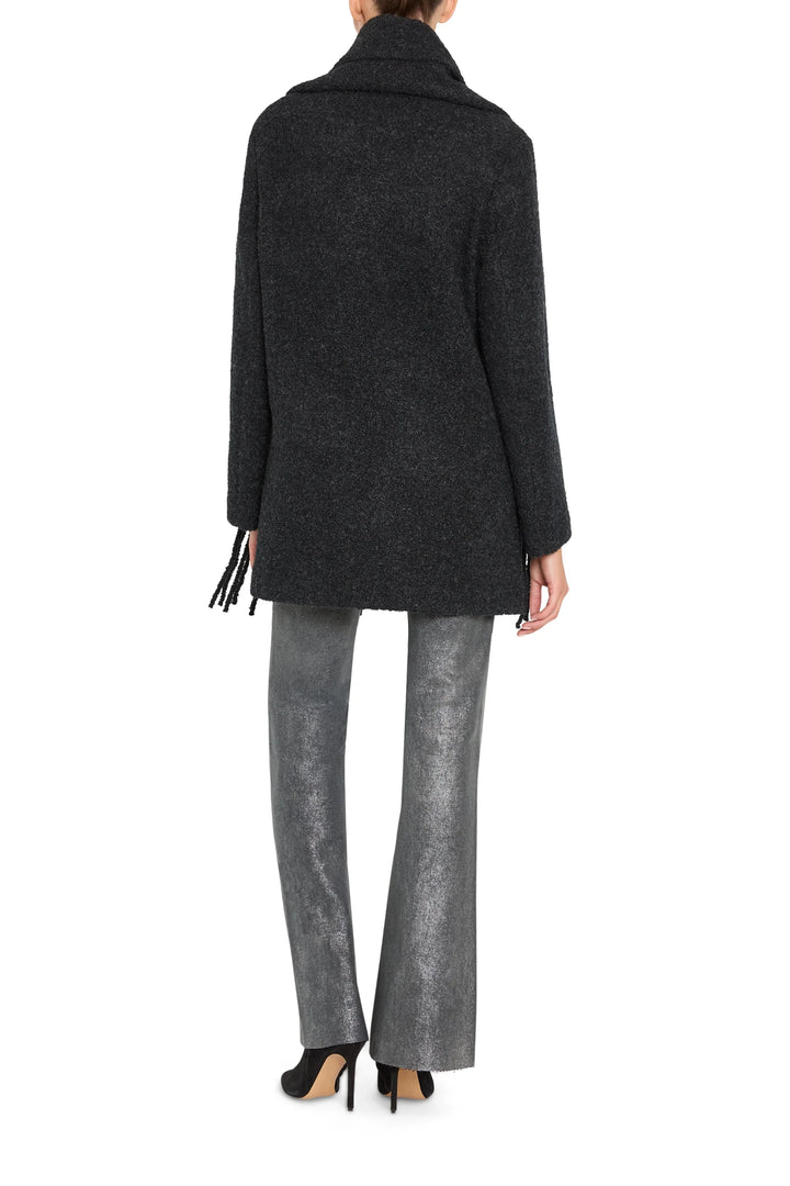 Leonie Bouclé Coat, structured silhouette, textured bouclé fabric, shown in back view on model.