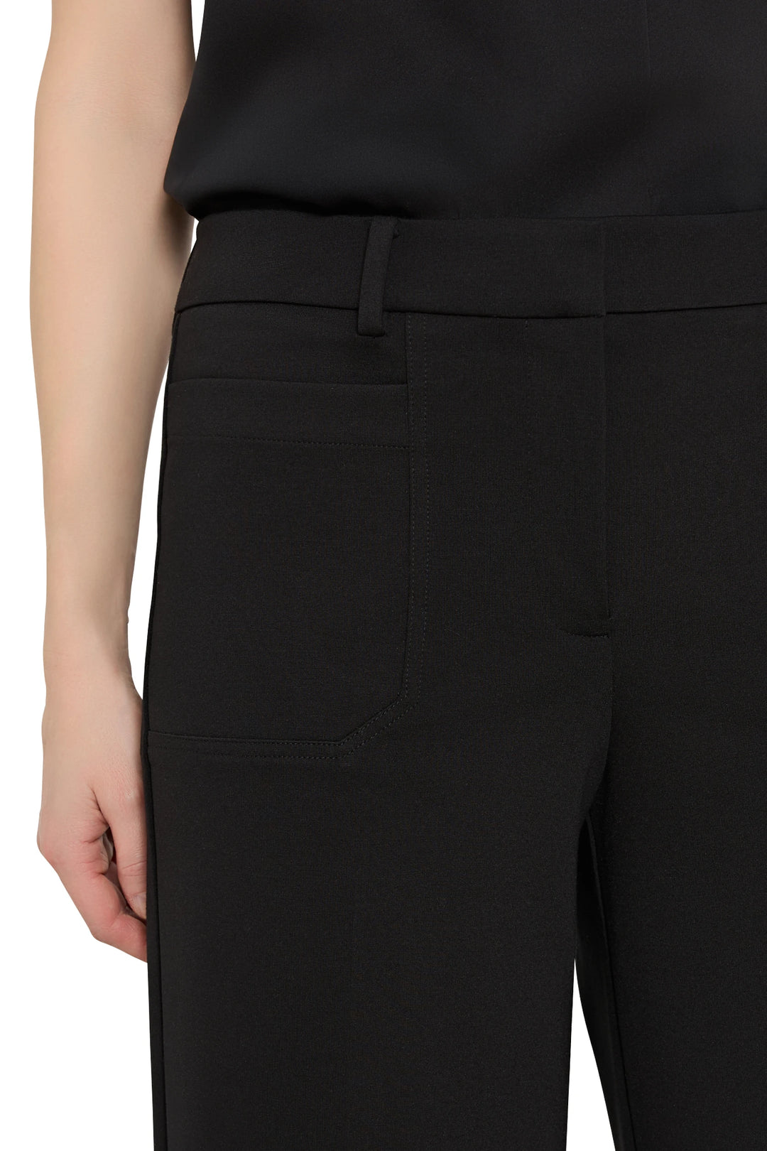 Reese Double Knit Pant with wide-leg silhouette and soft knit construction, front view on model.