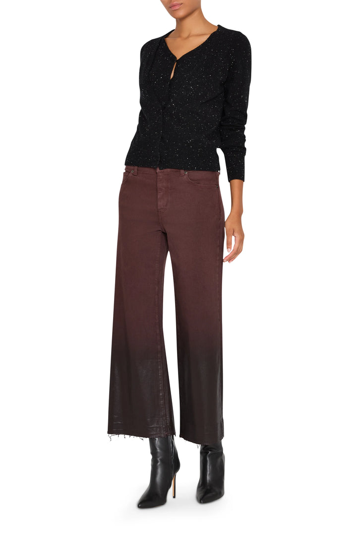 Heather Cashmere Double Layer Cardigan, relaxed silhouette, double layer knit, front view on white.