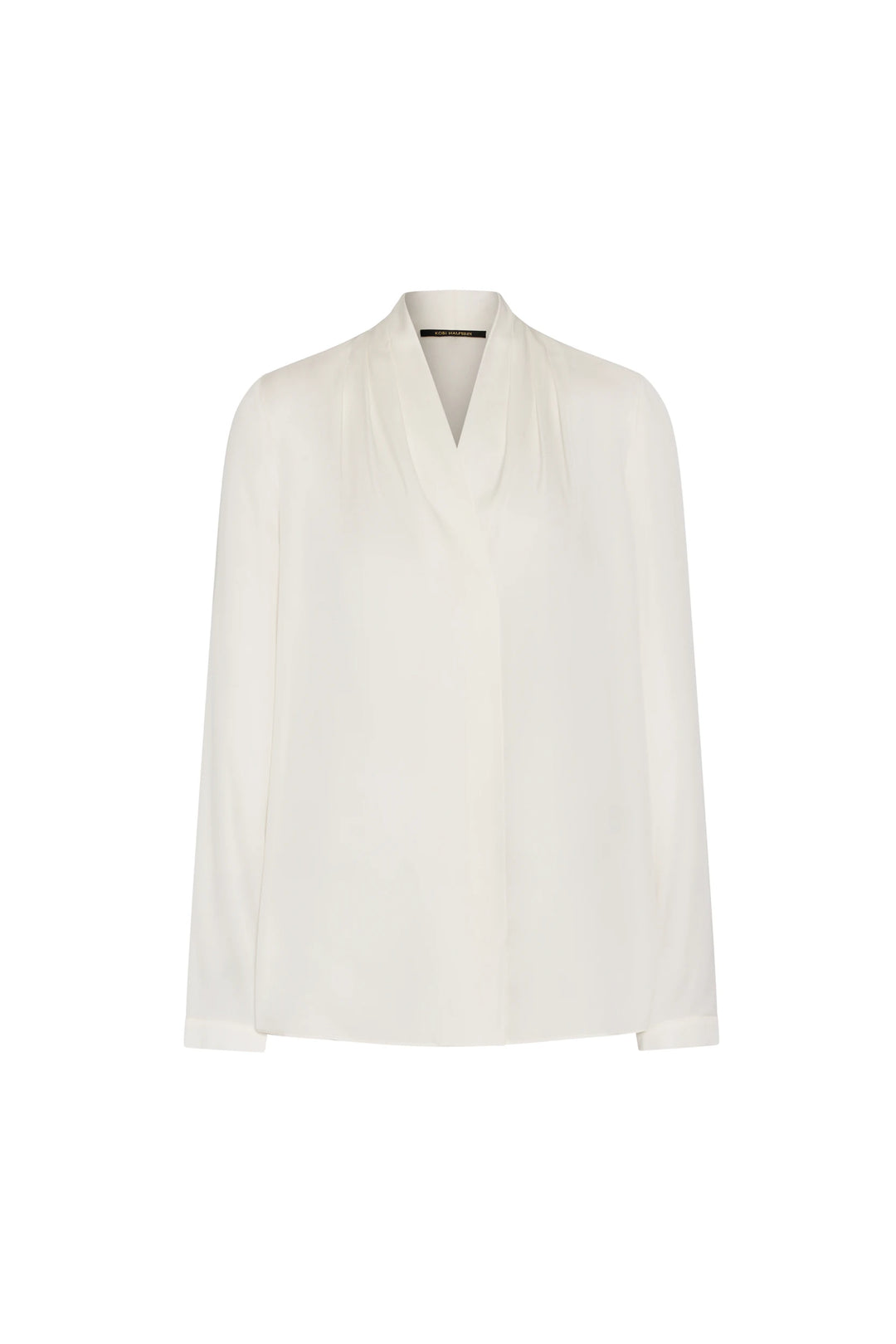 White blouse with a V-neck on a white background