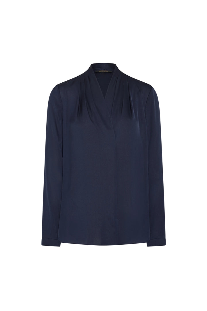 Navy blue blouse on a white background