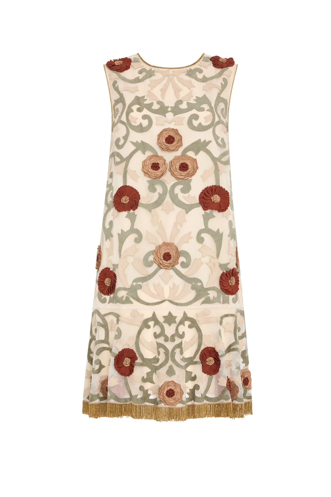 Mira Printed Sleeveless Dress Ivory Multi