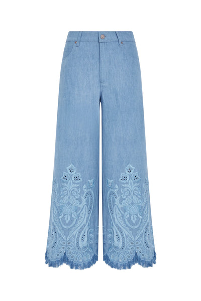 Marigold Denim Emb Pant Medium Indigo | Kobi Halperin