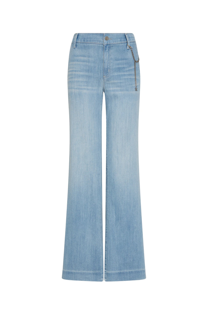 Light blue jeans on a white background