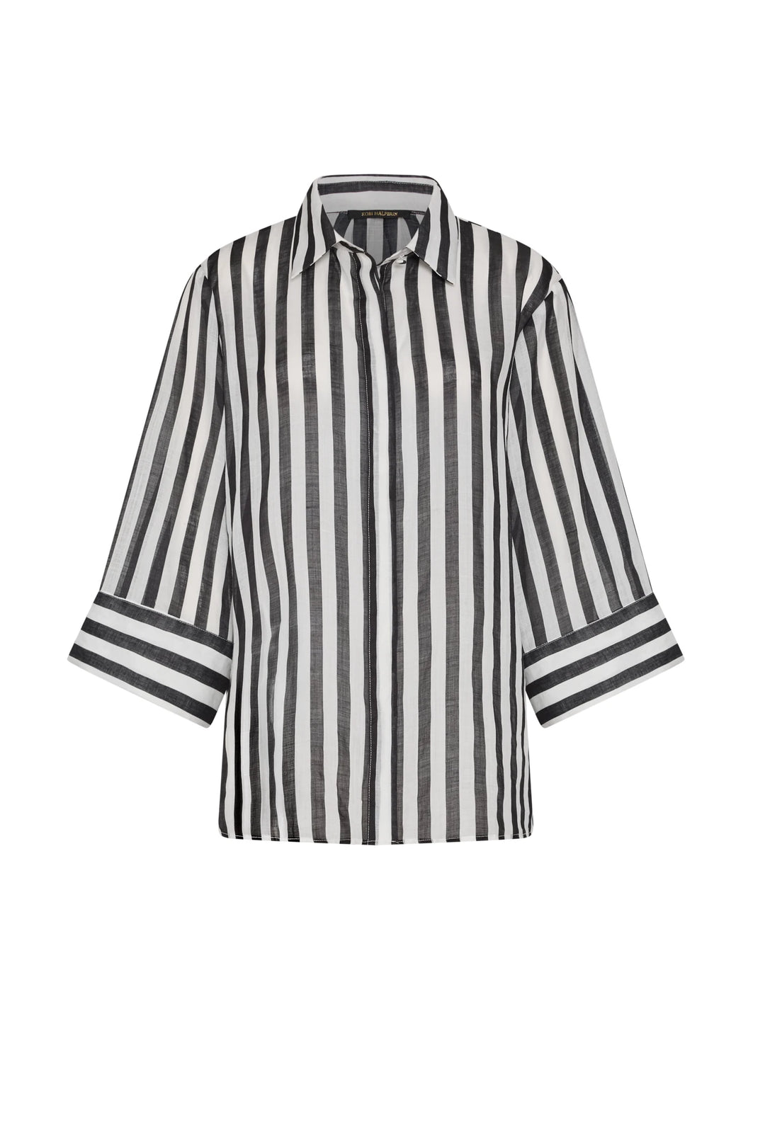 Black and white striped shirt on a white background