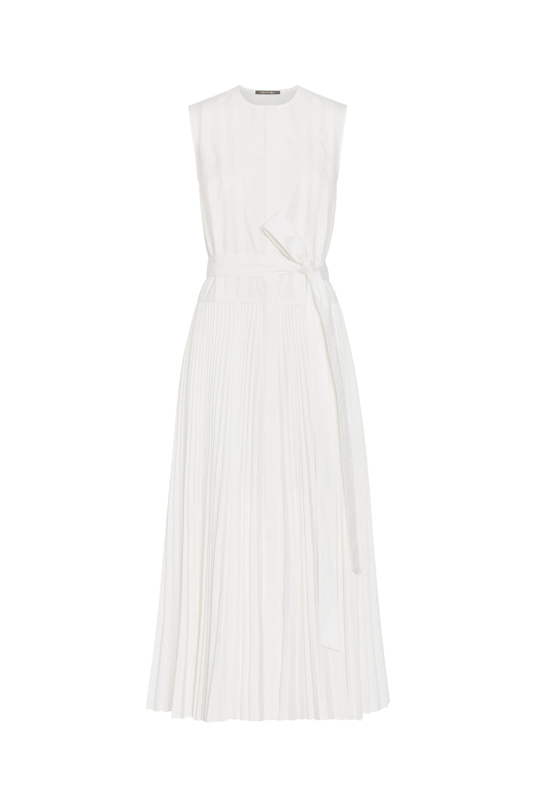 White sleeveless dress on a white background