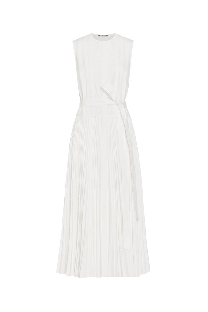 Fleur Sleeveless Tie Long Dress White
