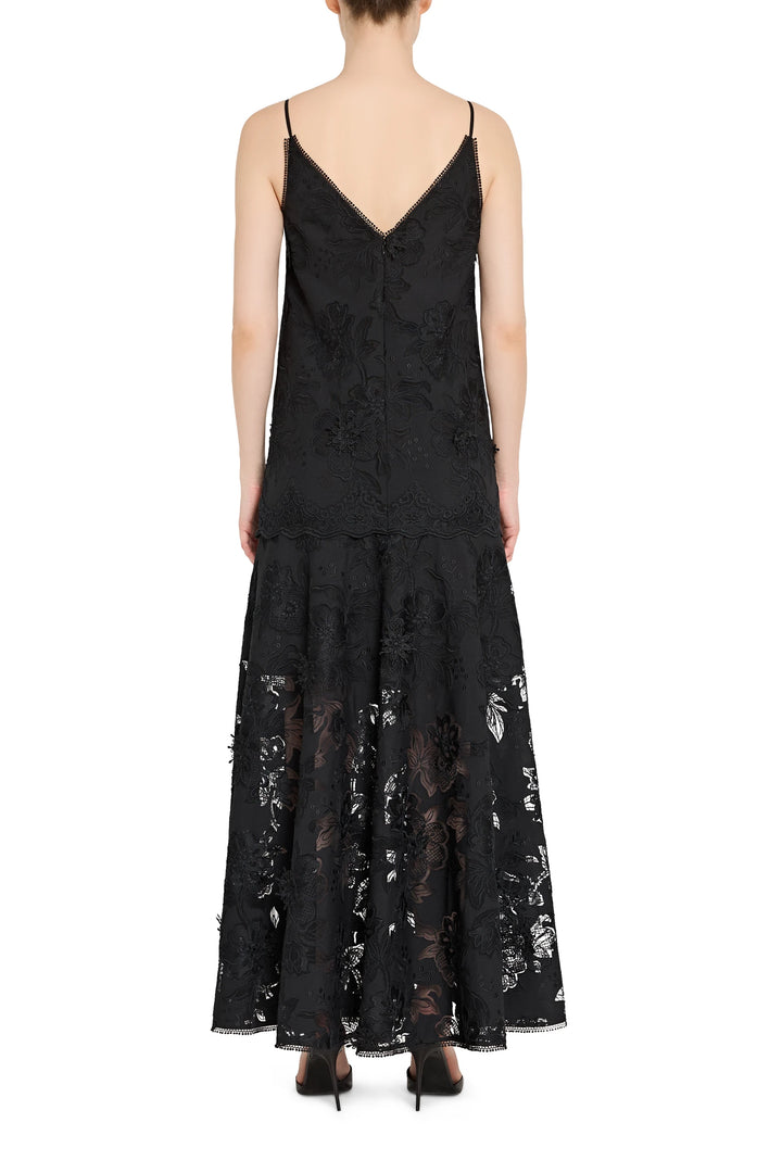 Black lace dress on a white background