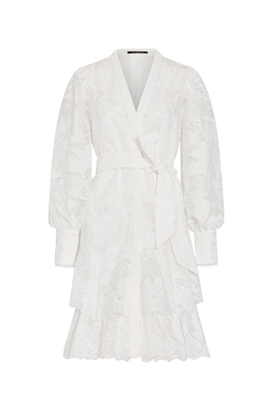 Gillian Embroidered Long Sleeve Short Dr White | Kobi Halperin