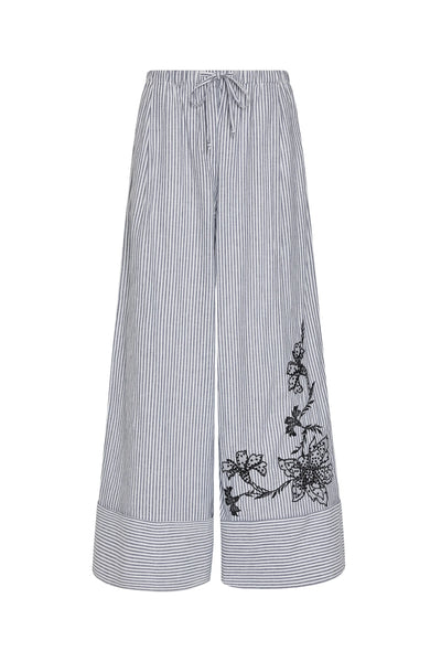 Callie Wide Leg Drawstring Pant Black/White | Kobi Halperin