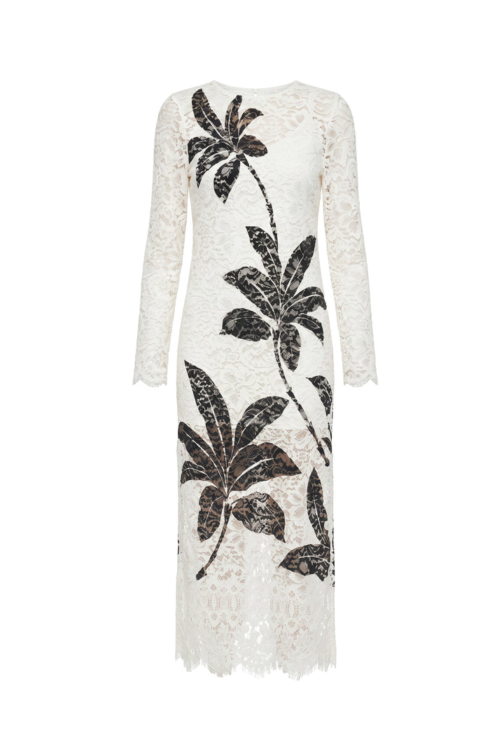 Solenne Printed Lace Maxi Dress