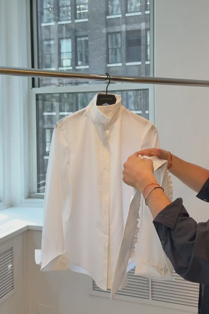 Rocco Poplin Shirt With Neck Detail